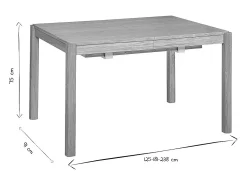 Mesa de comedor extensible acabado roble L125-238 cm AGALI
