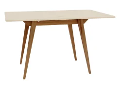 Mesa de comedor extensible 90 x 65 cm Envelope Blanco Tiza Roble