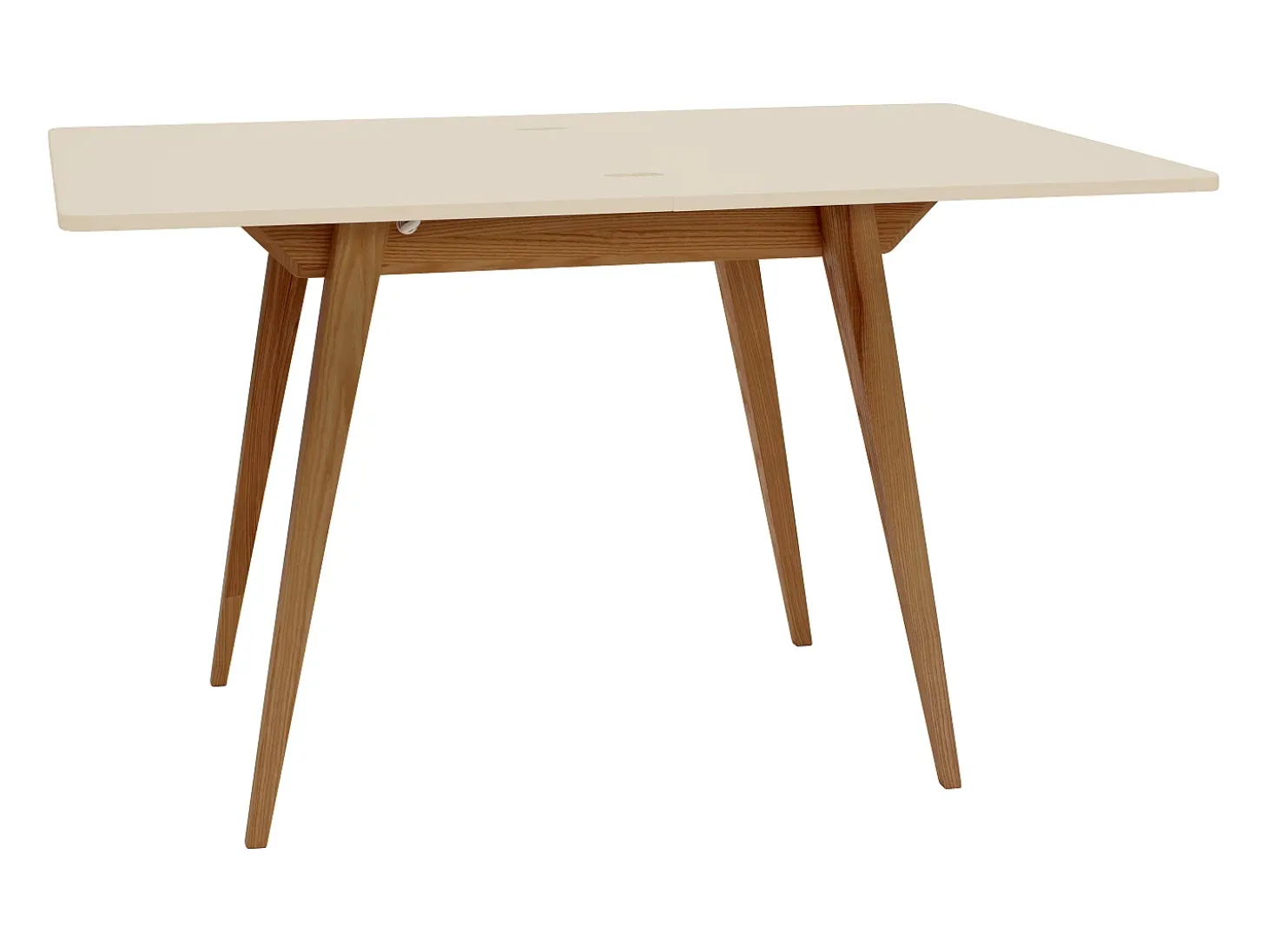 Mesa de comedor extensible 90 x 65 cm Envelope Blanco Tiza Roble