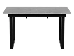 Mesa de comedor extensible para 4 a 6 personas - 140/180 x 80 x 75 cm - Patas de MDF y hierro - Efecto mármol - Gris