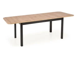 Mesa de comedor extensible BREHAT 160-228 aspecto negro y roble