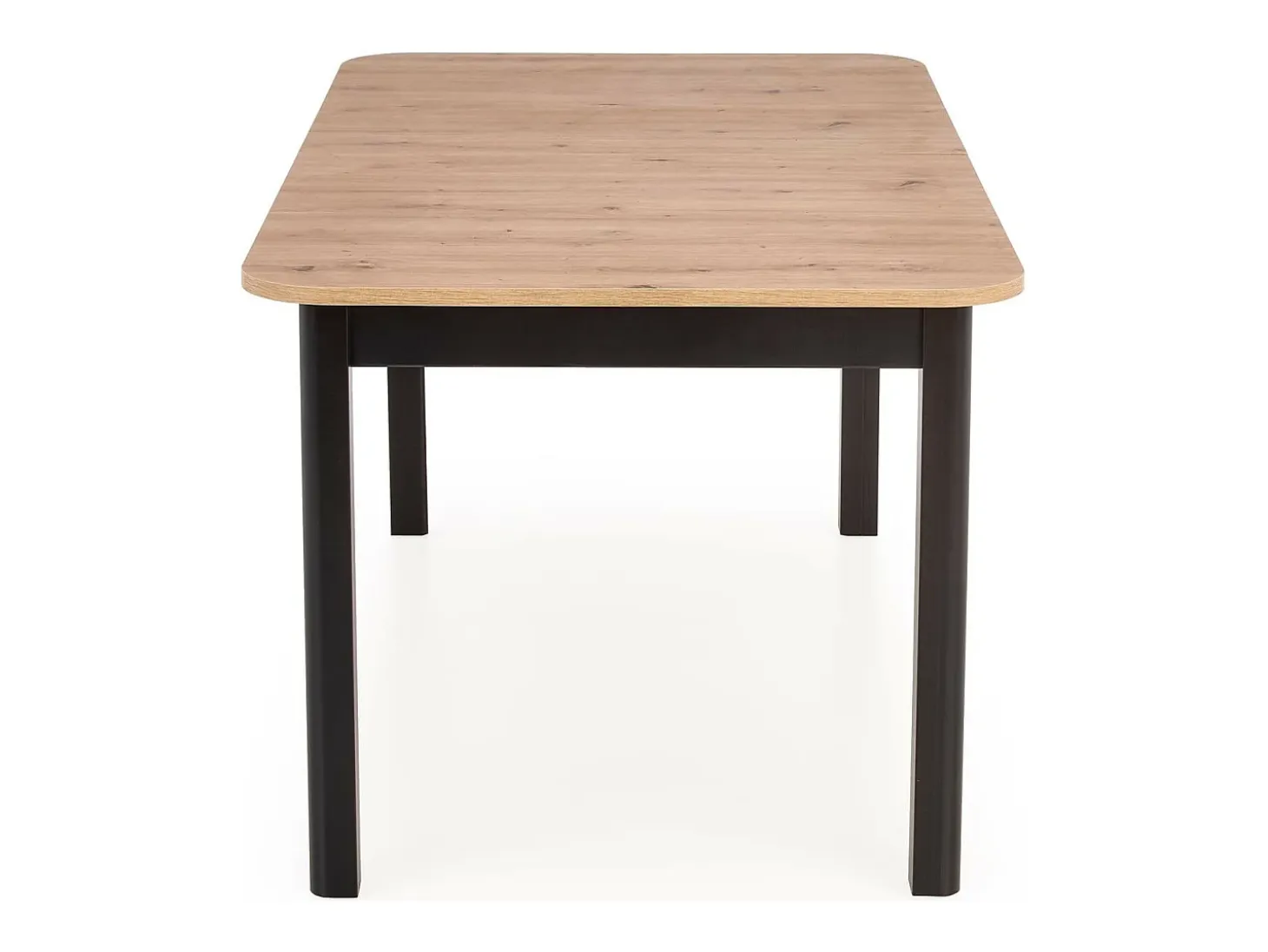 Mesa de comedor extensible BREHAT 160-228 aspecto negro y roble