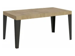 Mesa de comedor extensible Flavio-Color Blanco-Base y soporte con ruedas-Alargaderas -Ancho extensible