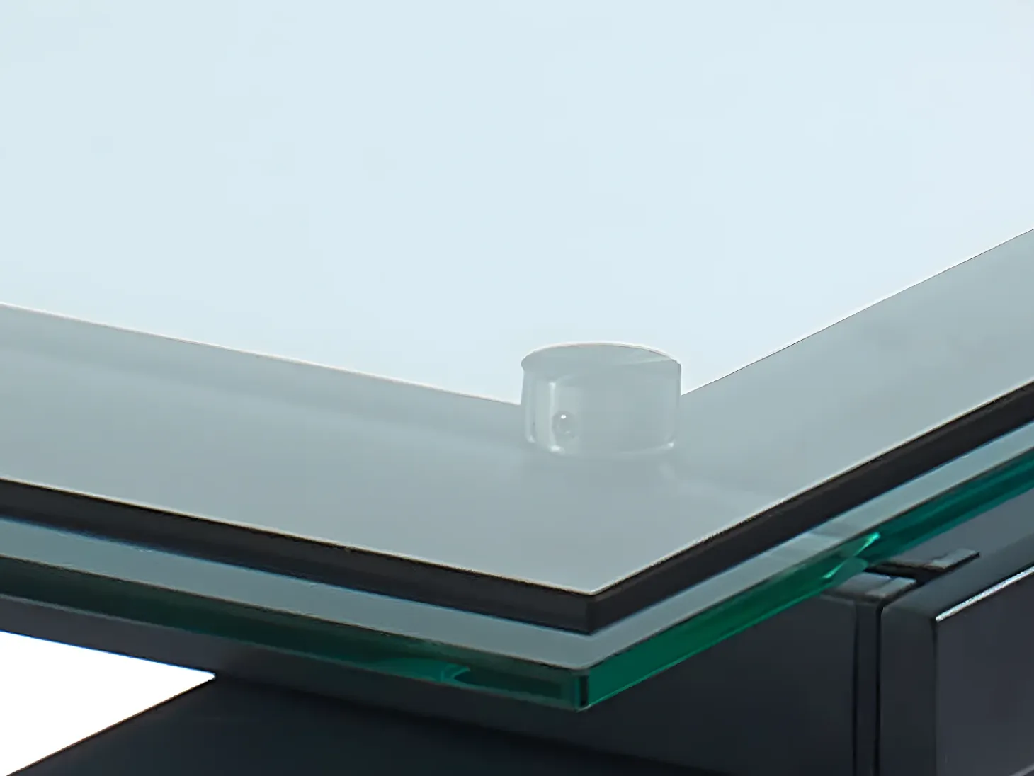 Mesa de comedor extensible LUBANA - Cristal templado, metal - negro