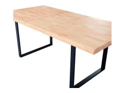 Mesa de comedor extensible Natural roble Nordish/negro 140-180x80x76 cm Adec