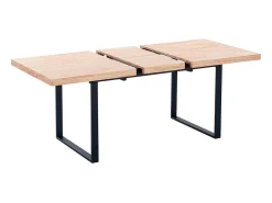 Mesa de comedor extensible Natural roble Nordish/negro 140-180x80x76 cm Adec