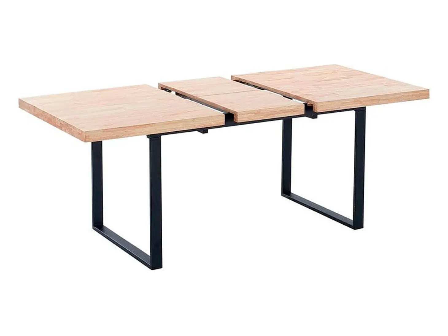 Mesa de comedor extensible Natural roble Nordish/negro 140-180x80x76 cm Adec