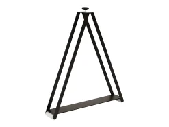 Mesa de comedor extensible de madera Kristo patas en V-Color Gris cemento-Soporte 4 pies-5 alargaderas finas-Ancho extensible