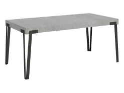 Mesa de comedor extensible de diseño con patas de metal antracita Konta-Color Natural-Ancho extensible