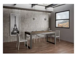 Mesa de comedor extensible tiroz evolución-Marrón-4 pies-180 à 440cm