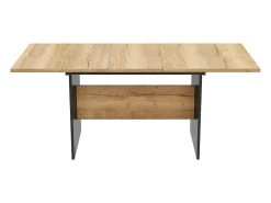 Mesa de comedor extensible 140/180x80 cm, para 4 a 6 personas, diseño en madera natural, rectangular, estilo minimalista (dimensiones: 140/180 x 80 x 75 cm)
