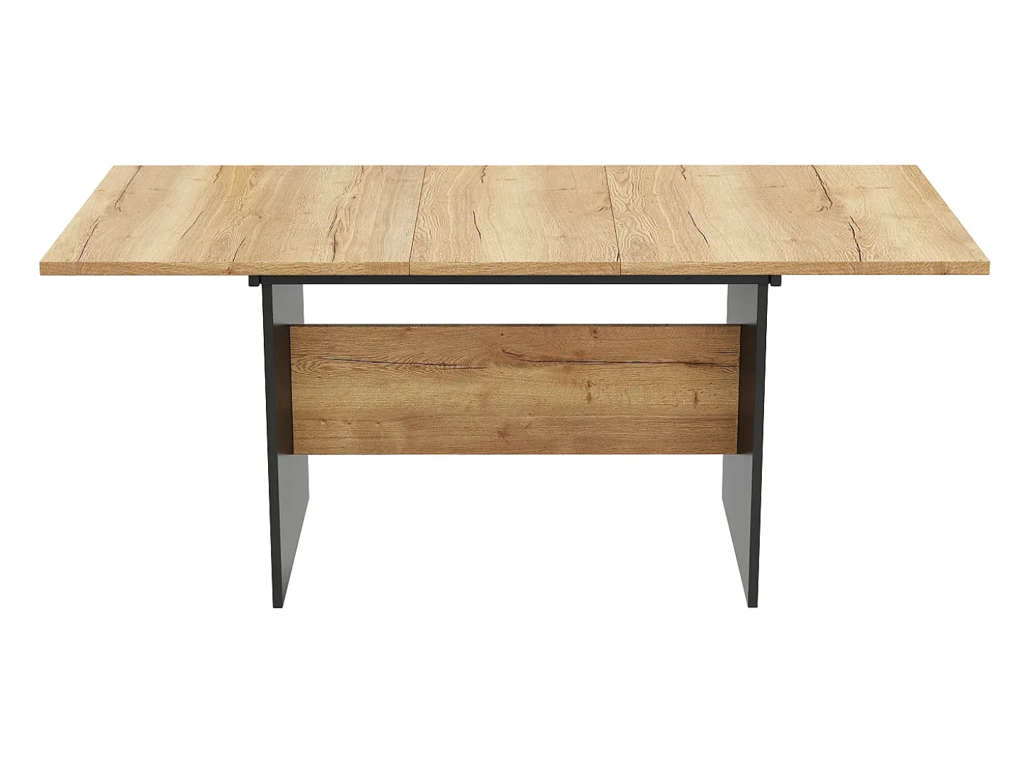 Mesa de comedor extensible 140/180x80 cm, para 4 a 6 personas, diseño en madera natural, rectangular, estilo minimalista (dimensiones: 140/180 x 80 x 75 cm)