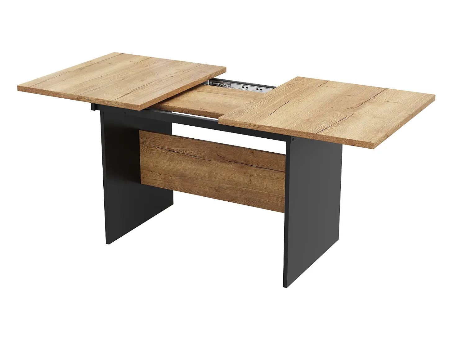 Mesa de comedor extensible 140/180x80 cm, para 4 a 6 personas, diseño en madera natural, rectangular, estilo minimalista (dimensiones: 140/180 x 80 x 75 cm)