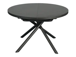Mesa de comedor extensible para 4 a 6 personas en cerámica, MDF y metal - Efecto mármol marrón y gris - FEROLA