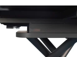 Mesa de comedor extensible para 4 a 6 personas en cerámica, MDF y metal - Efecto mármol marrón y gris - FEROLA