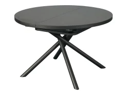 Mesa de comedor extensible para 4 a 6 personas en cerámica, MDF y metal - Efecto mármol marrón y gris - FEROLA