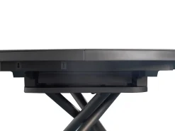 Mesa de comedor extensible para 4 a 6 personas en cerámica, MDF y metal - Efecto mármol marrón y gris - FEROLA