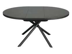 Mesa de comedor extensible para 4 a 6 personas en cerámica, MDF y metal - Efecto mármol marrón y gris - FEROLA