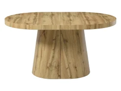 Mesa de comedor extensible para 6 a 12 personas en MDF - Natural Claro - CLOEVA