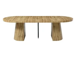 Mesa de comedor extensible para 6 a 12 personas en MDF - Natural Claro - CLOEVA
