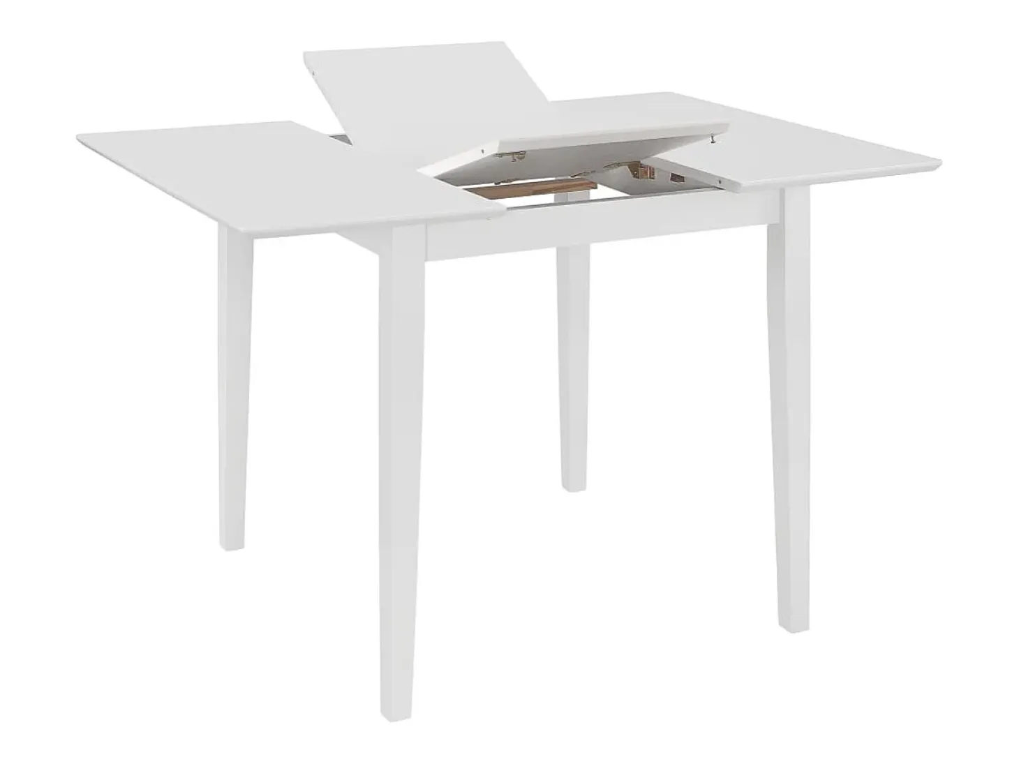 Mesa de comedor extensible blanca (80-120)x80x74 cm MDF