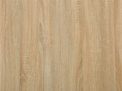 Mesa de comedor extensible para 4 a 8 personas en MDF y acero - Natural y blanco - KOMONI