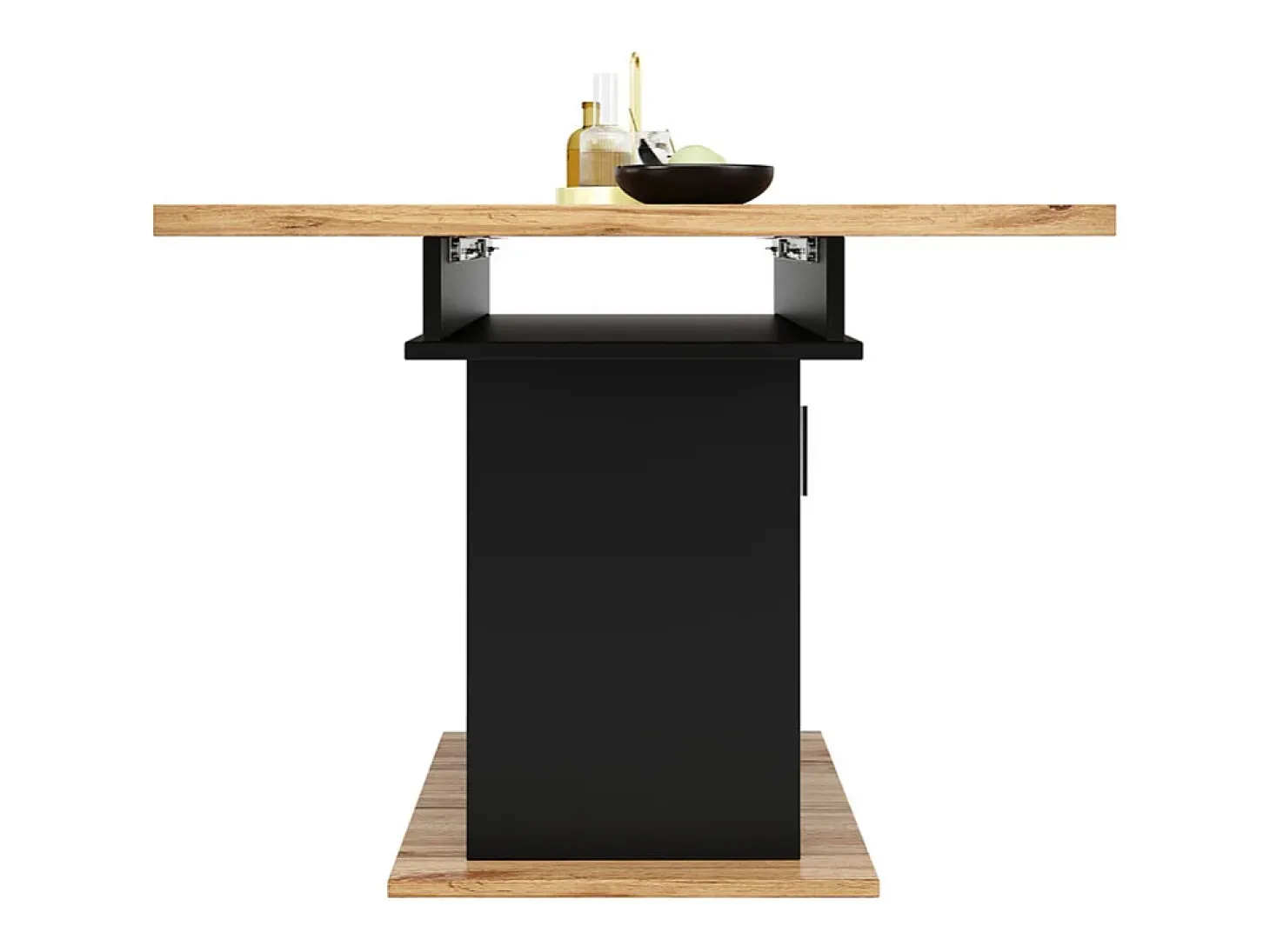 Mesa de comedor extensible (6-8 personas) - Con almacenamiento - MDF - 110/140 x 80 x 76 cm