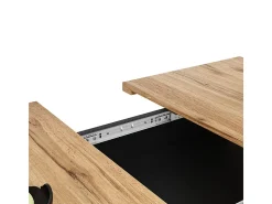 Mesa de comedor extensible (6-8 personas) - Con almacenamiento - MDF - 110/140 x 80 x 76 cm