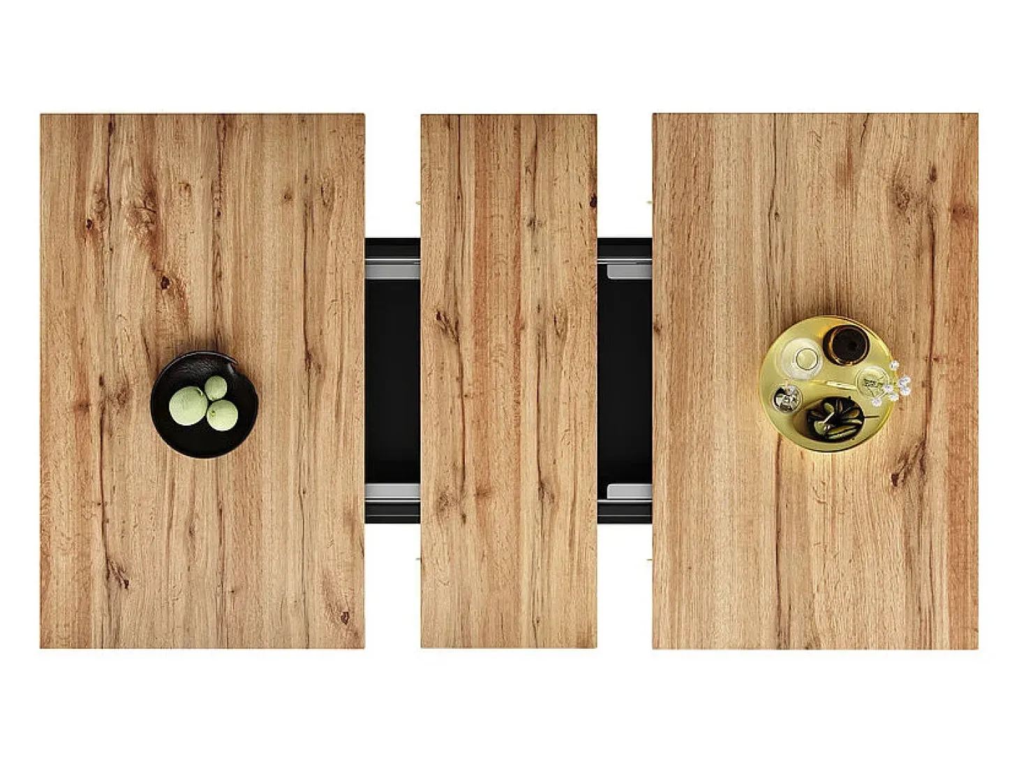 Mesa de comedor extensible (6-8 personas) - Con almacenamiento - MDF - 110/140 x 80 x 76 cm