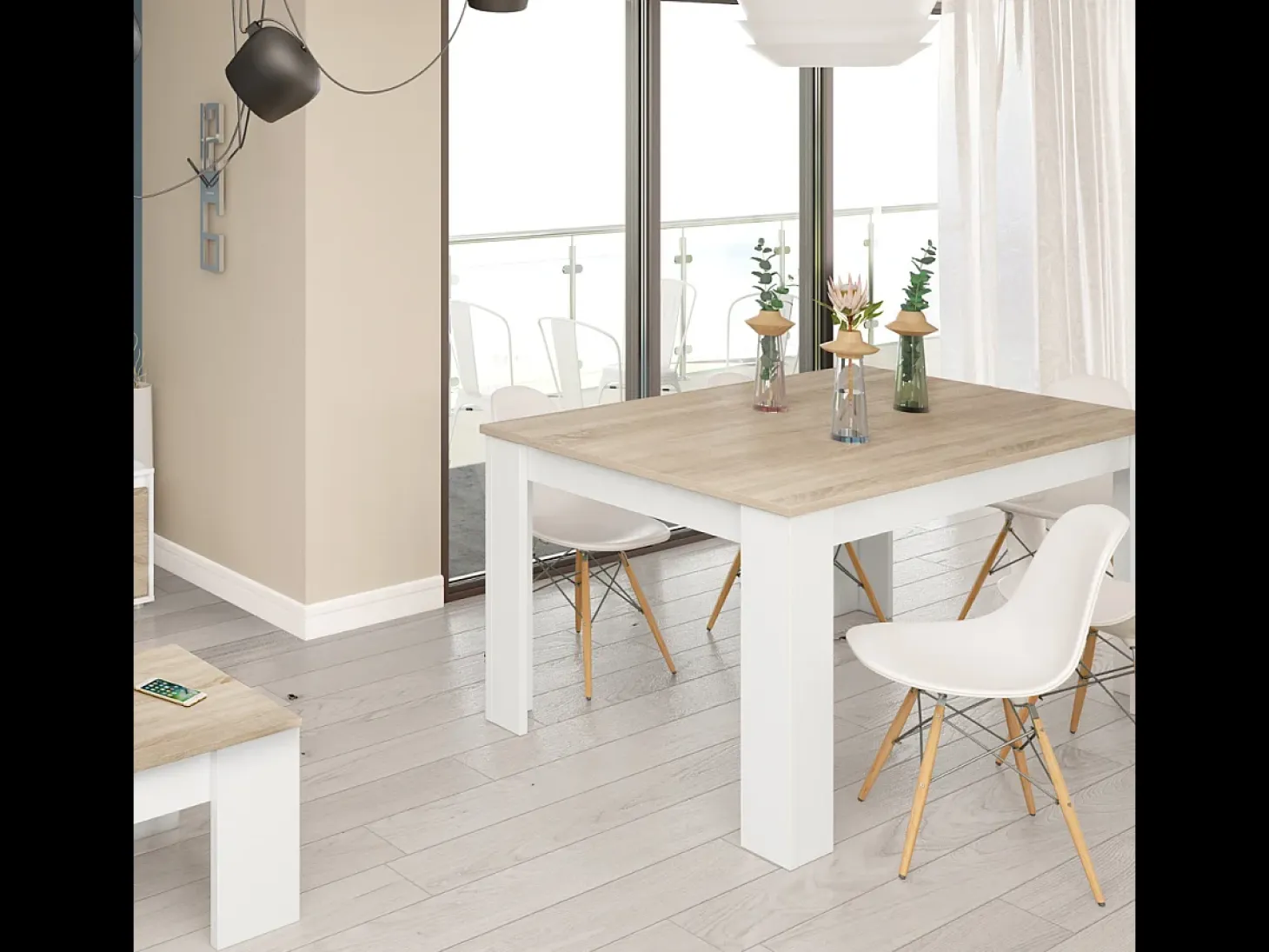 Mesa de comedor extensible Practico