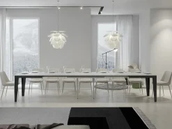 Mesa de comedor extensible evolución Flavio-Color Blanco-Ancho extensible
