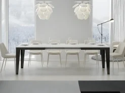 Mesa de comedor extensible evolución Flavio-Color Blanco-Ancho extensible 160x200cm