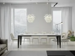 Mesa de comedor extensible evolución Flavio-Color Blanco-Ancho extensible 160x200cm