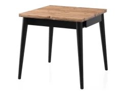 Mesa de comedor extensible para 4 en mármol negro 80 cm KAVALA