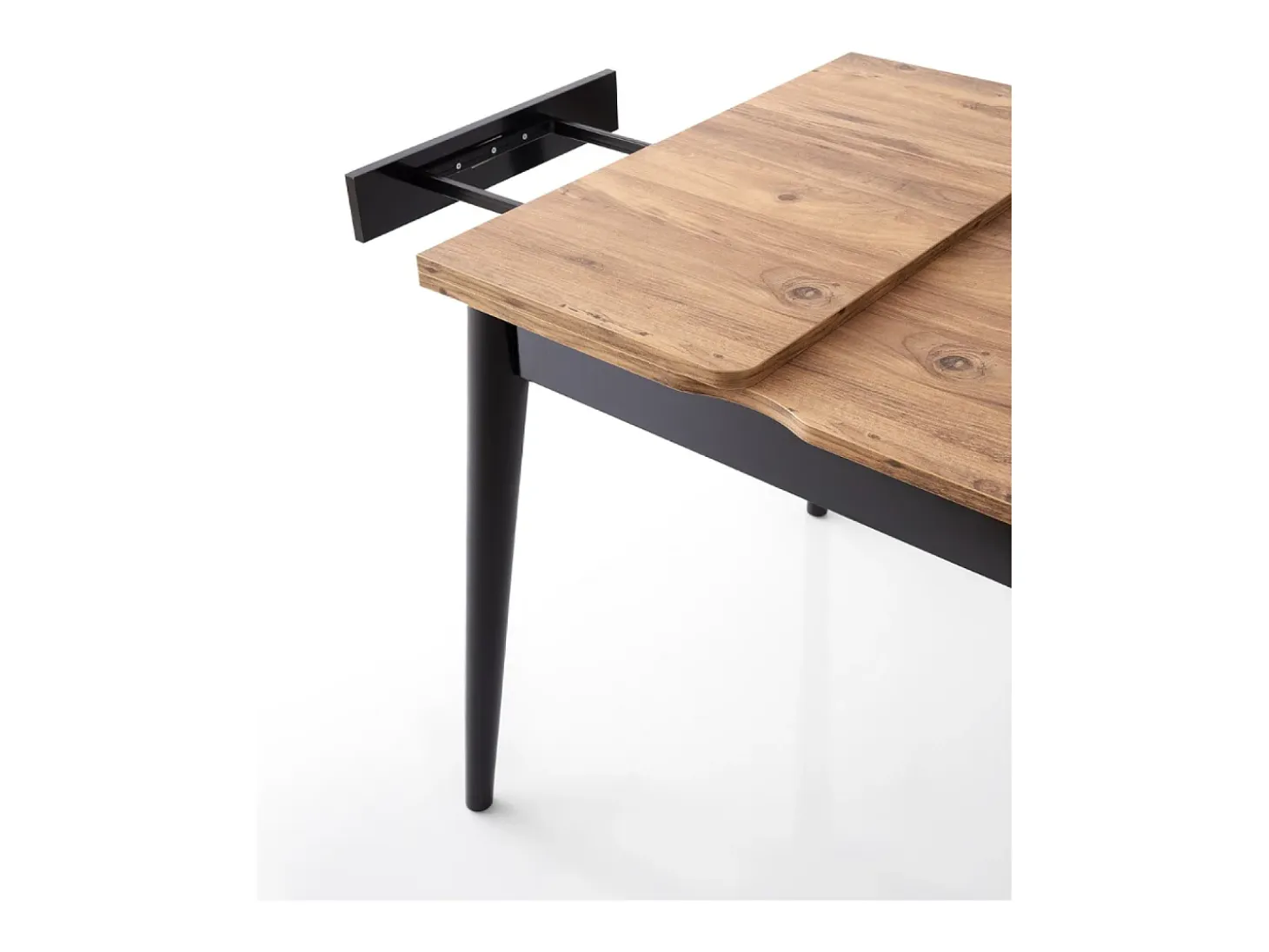 Mesa de comedor extensible para 4 en mármol negro 80 cm KAVALA