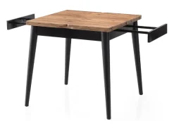 Mesa de comedor extensible para 4 en mármol negro 80 cm KAVALA