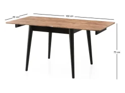 Mesa de comedor extensible para 4 en mármol negro 80 cm KAVALA