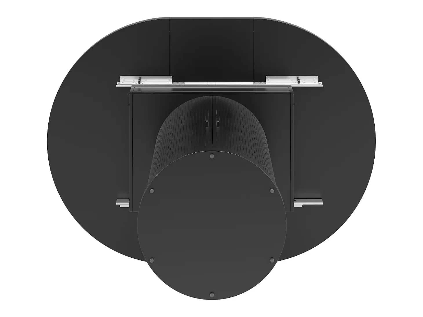 Mesa de comedor extensible, 118-158 cm, negra, mesa de comedor redonda con espacio de almacenamiento