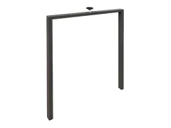 Mesa de comedor extensible de madera Kristo patas en V-Color Gris cemento-Soporte 4 pies-5 alargaderas finas-Ancho extensible