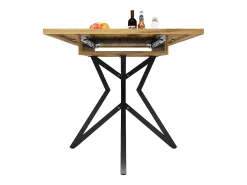 Mesa de comedor extensible - 120/160 x 80 x 66,1 cm - patas en forma de estrella - MDF + Metal - natural