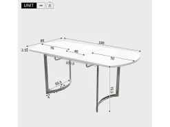 Mesa de comedor extensible para 4 a 6 personas en MDF - 140/180 x 80 cm - Blanco