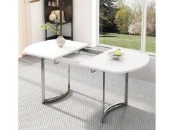 Mesa de comedor extensible para 4 a 6 personas en MDF - 140/180 x 80 cm - Blanco