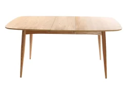 Mesa de comedor extensible en fresno natural L130-160 NORDECO