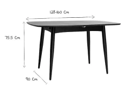 Mesa de comedor extensible en fresno natural L130-160 NORDECO