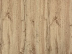 Mesa de comedor extensible de 4 a 10 personas en MDF y metal - Natural y Negro - EMELIA