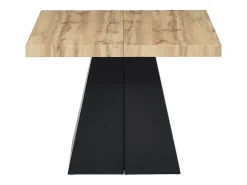 Mesa de comedor extensible de 4 a 10 personas en MDF y metal - Natural y Negro - EMELIA