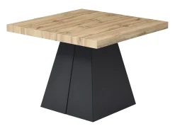 Mesa de comedor extensible de 4 a 10 personas en MDF y metal - Natural y Negro - EMELIA