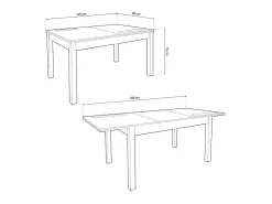 Mesa de comedor extensible Nuka Blanco