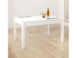 Mesa de comedor extensible Nuka Blanco