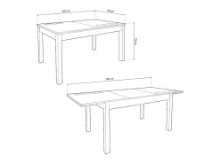 Mesa de comedor extensible Nuka Blanco